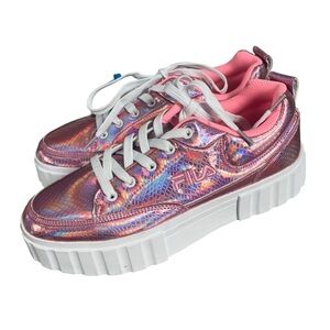 Fila Iridescent Pink Sneakers with White Sole